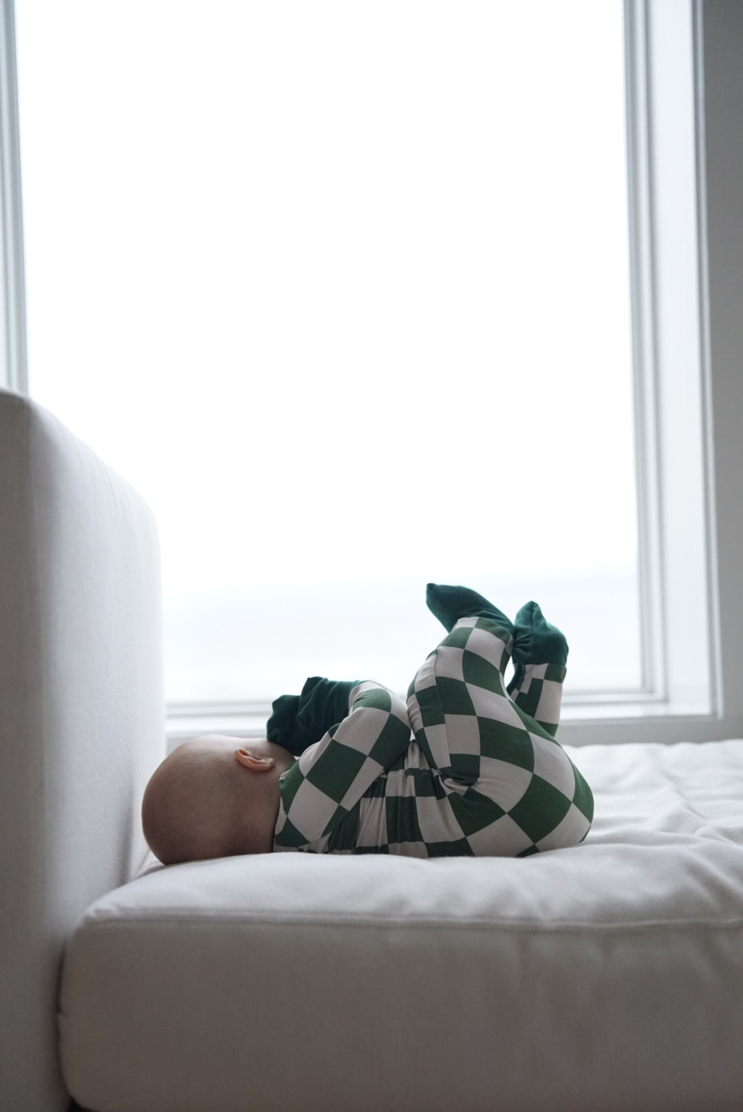 Green Checkered Footies