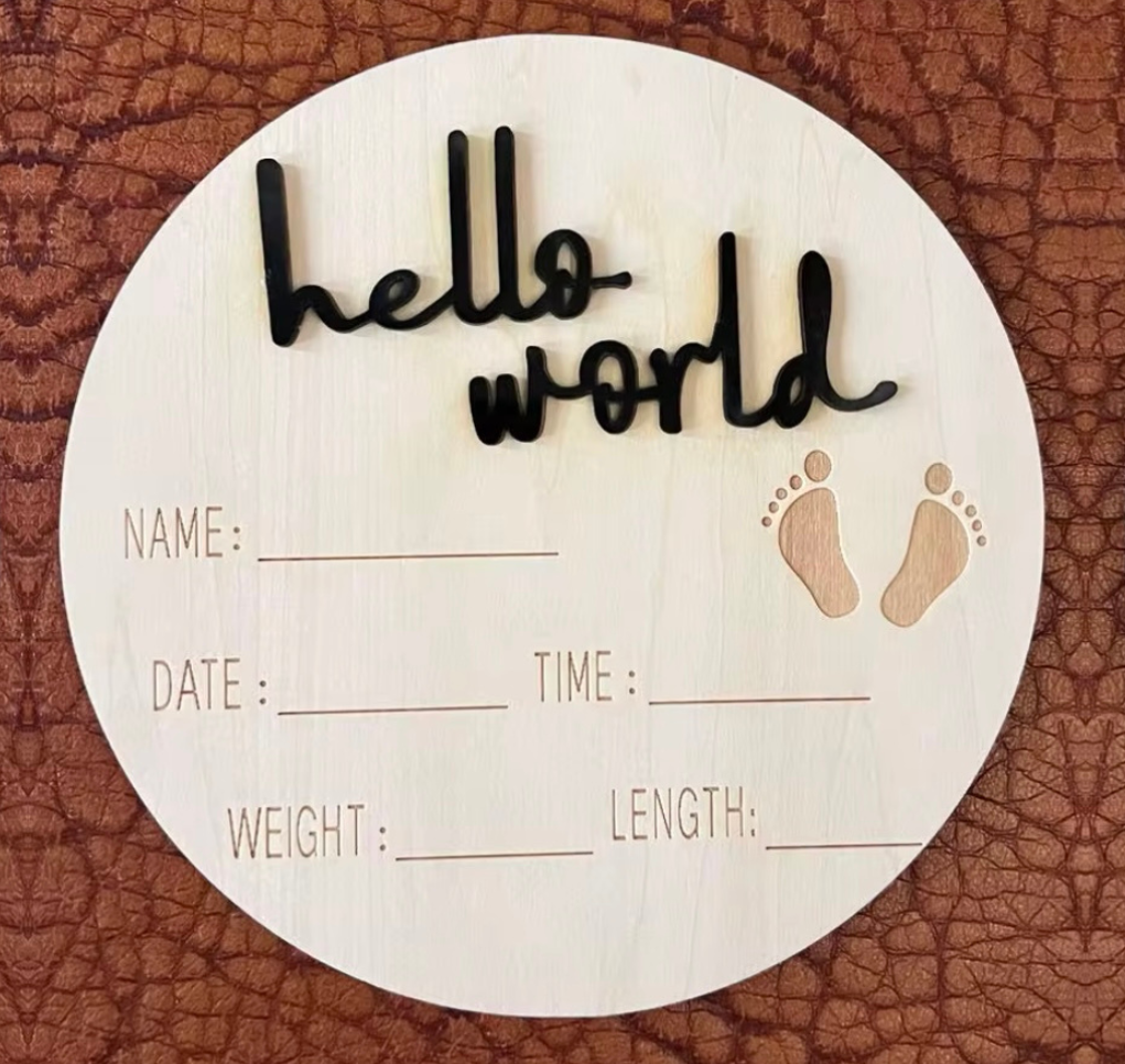 Wood Announcement Sign