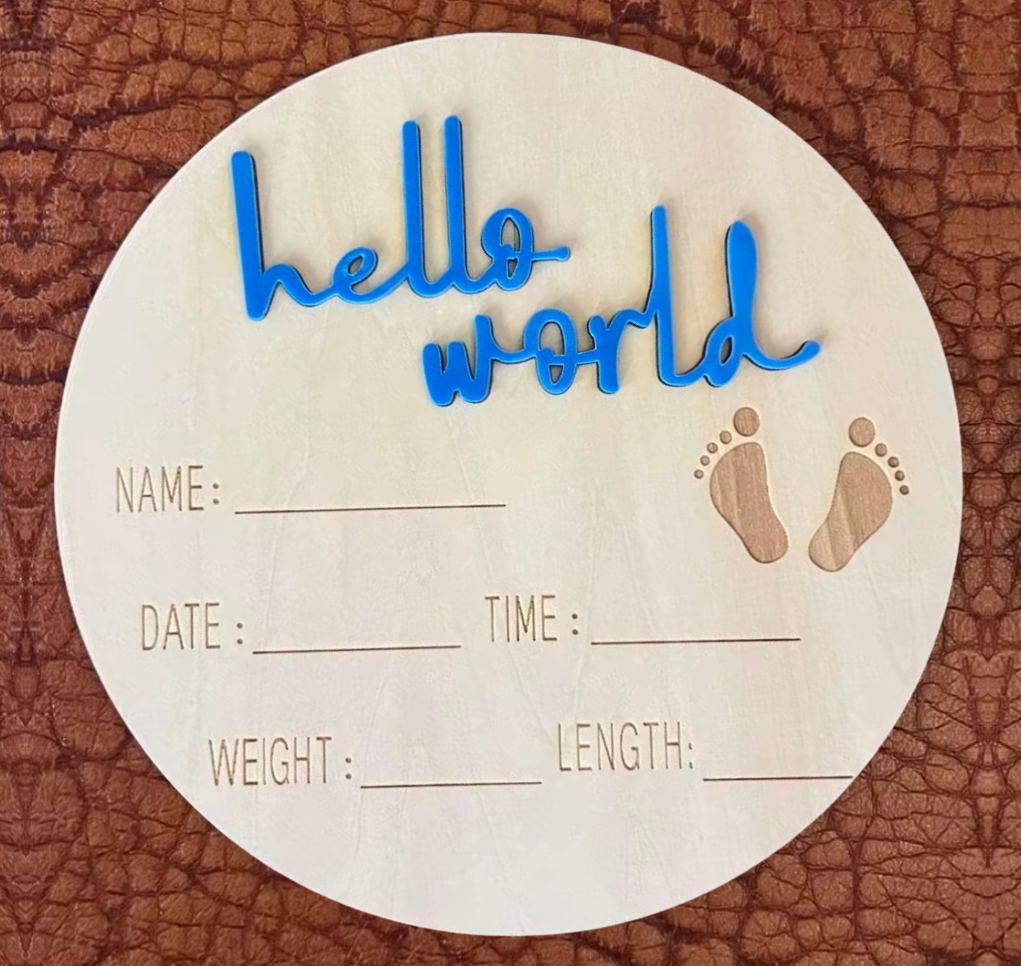 Wood Announcement Sign